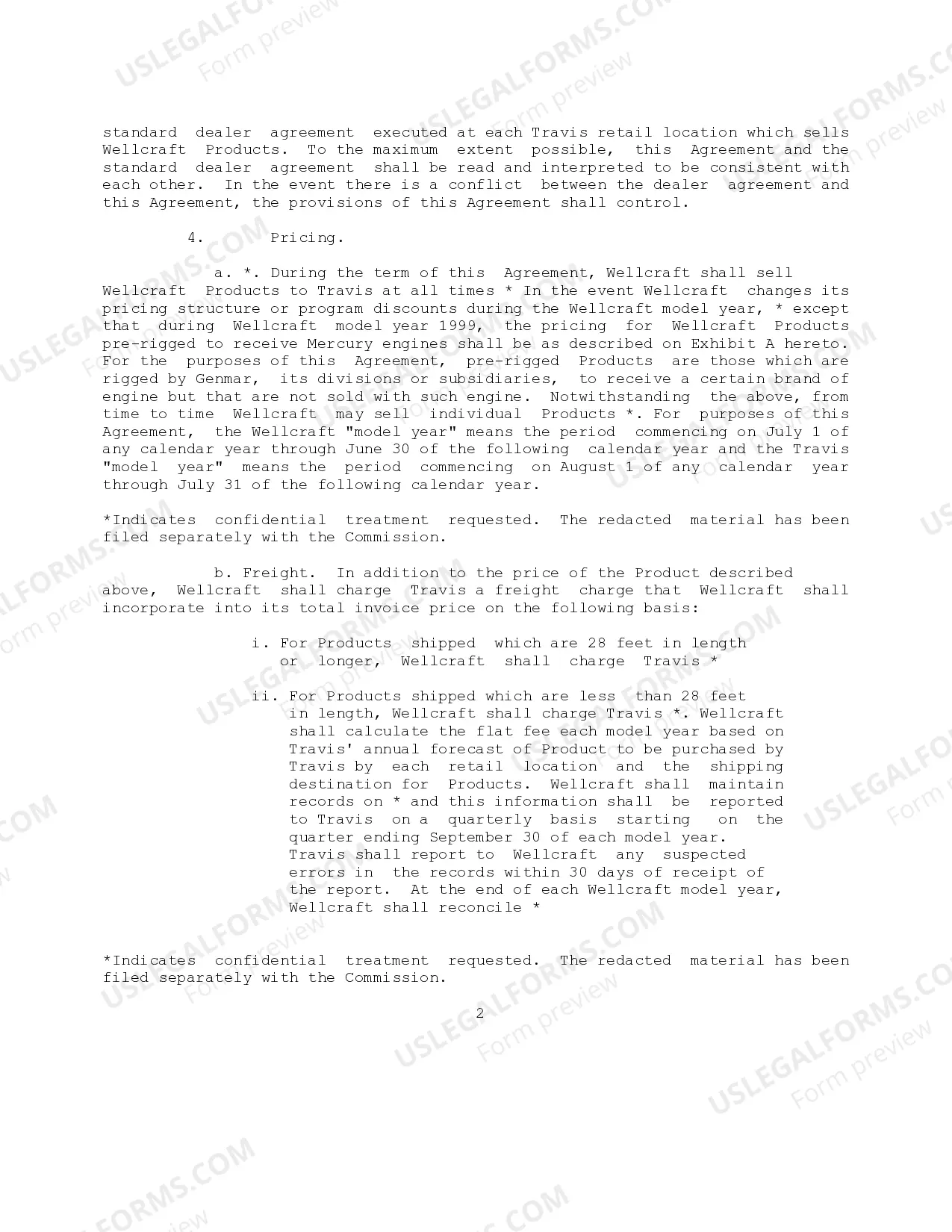 Preview Wellcraft Master Dealer Agreement