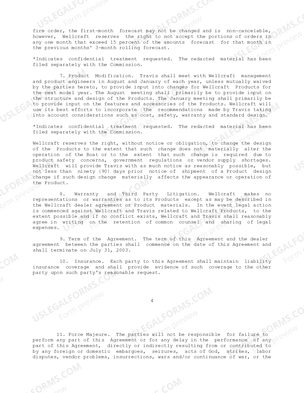 Preview Wellcraft Master Dealer Agreement