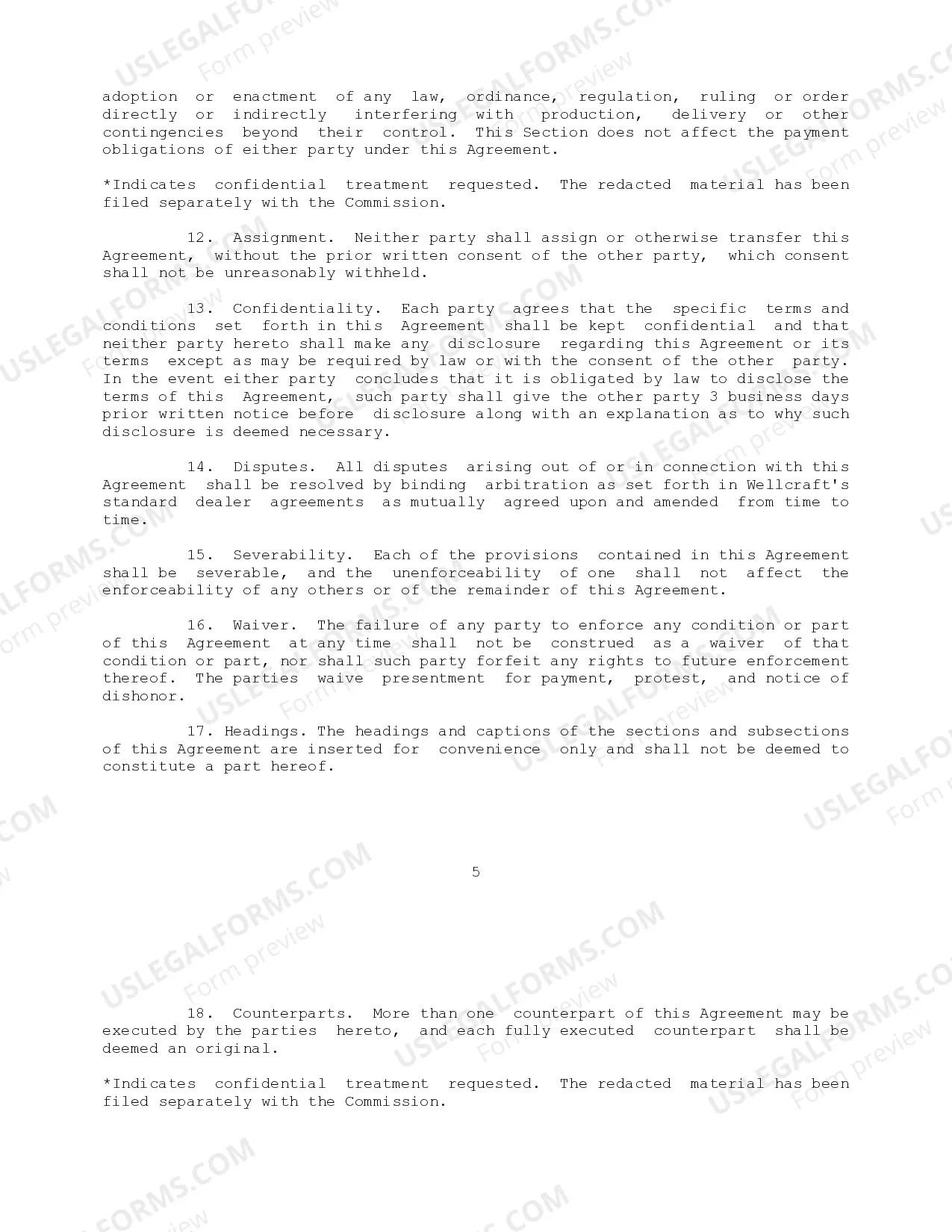 Preview Wellcraft Master Dealer Agreement