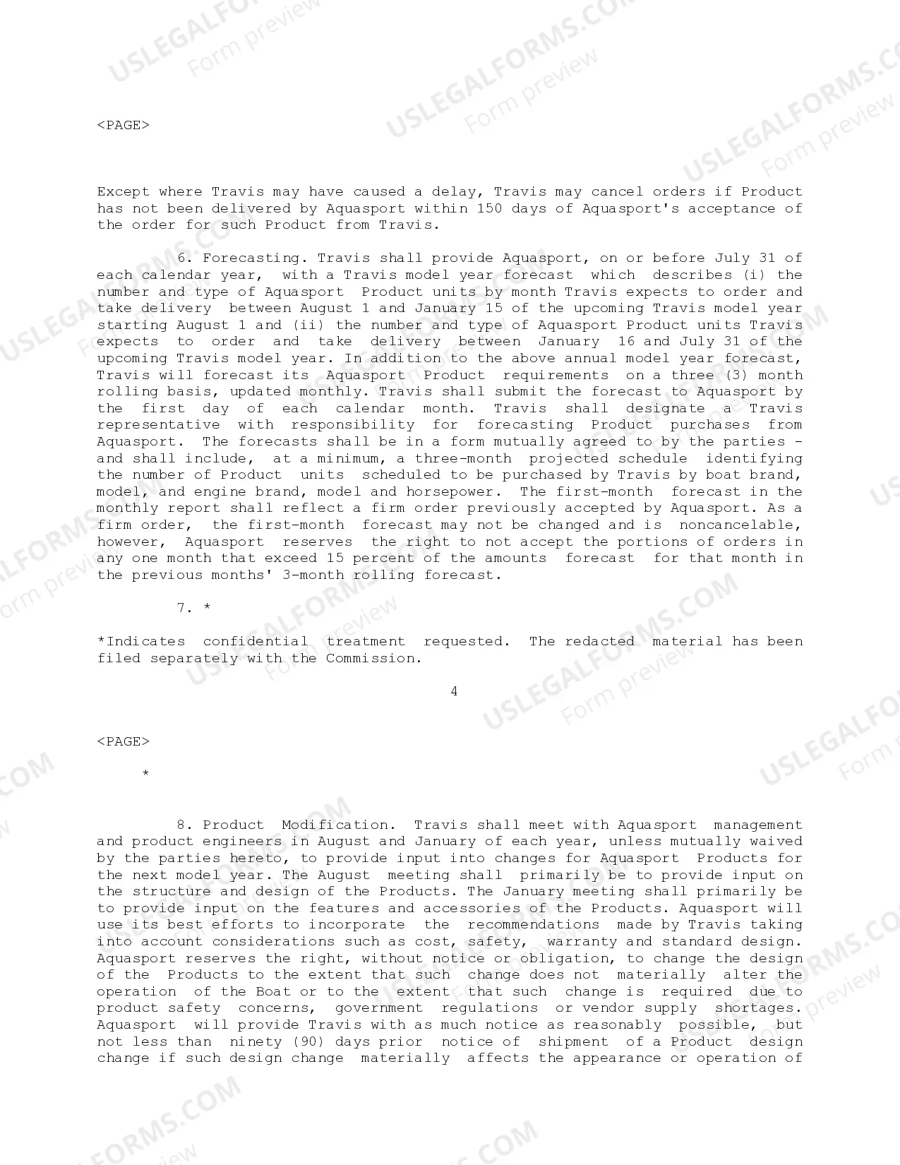 Preview Aquasport Master Dealer Agreement