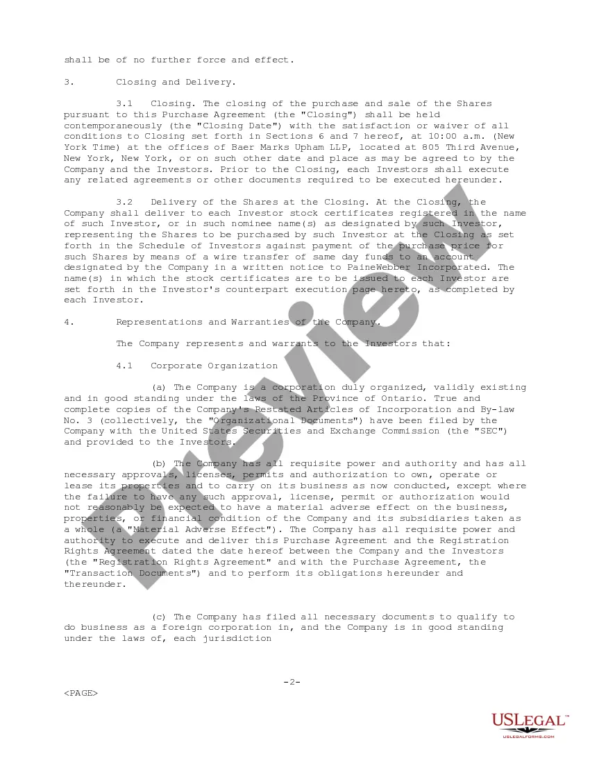 Get Sample Common Shares Purchase Agreement between Visible Genetics, Inc. and Investors Preview Sample Common Shares Purchase Agreement between Visible Genetics, Inc. and Investors
