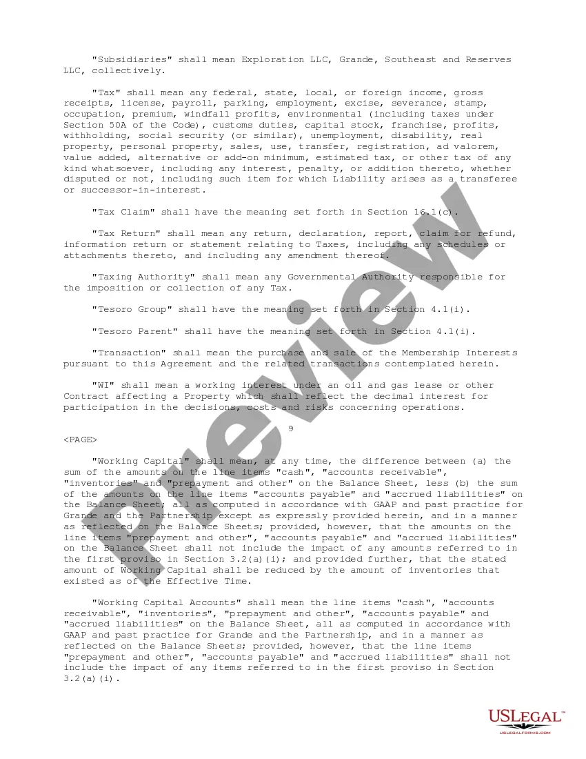 Get Sample Purchase Agreement between Tesoro Petroleum Corp., Tesoro Gas Resources Company, Inc. and EEX Operating, LLC regarding sale of all shares of capital stock Preview Sample Purchase Agreement between Tesoro Petroleum Corp., Tesoro Gas Resources Company, Inc. and EEX Operating, LLC regarding sale of all shares of capital stock