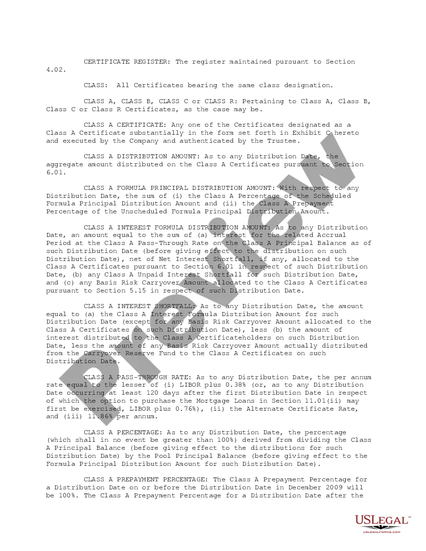 Get Pooling and Servicing Agreement contemplating the sale of mortgage loans to Trustee for inclusion in the Trust Fund by the company Preview Pooling and Servicing Agreement contemplating the sale of mortgage loans to Trustee for inclusion in the Trust Fund by the company