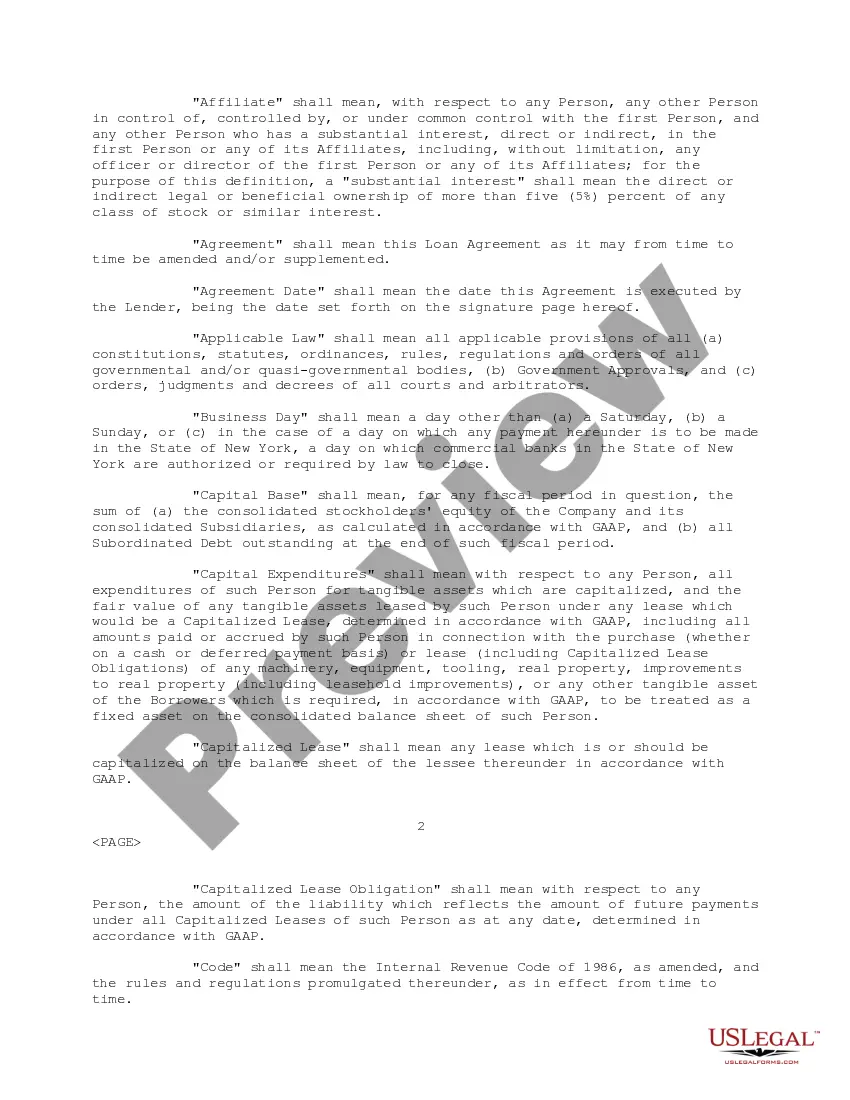 Preview Loan Agreement regarding Line of credit for purchase of digital radiographic imaging systems for dental and medical markets