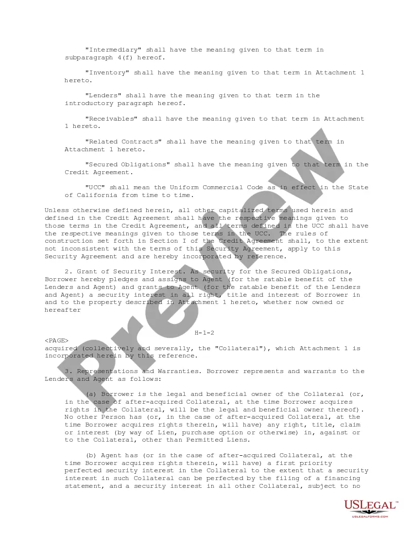 Get Borrower Security Agreement regarding the extension of credit facilities Preview Borrower Security Agreement regarding the extension of credit facilities