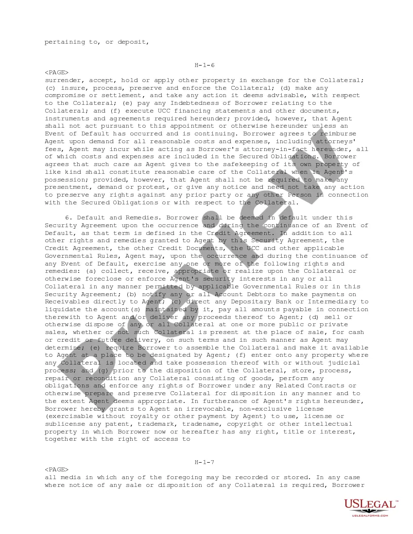 Get Borrower Security Agreement regarding the extension of credit facilities Preview Borrower Security Agreement regarding the extension of credit facilities
