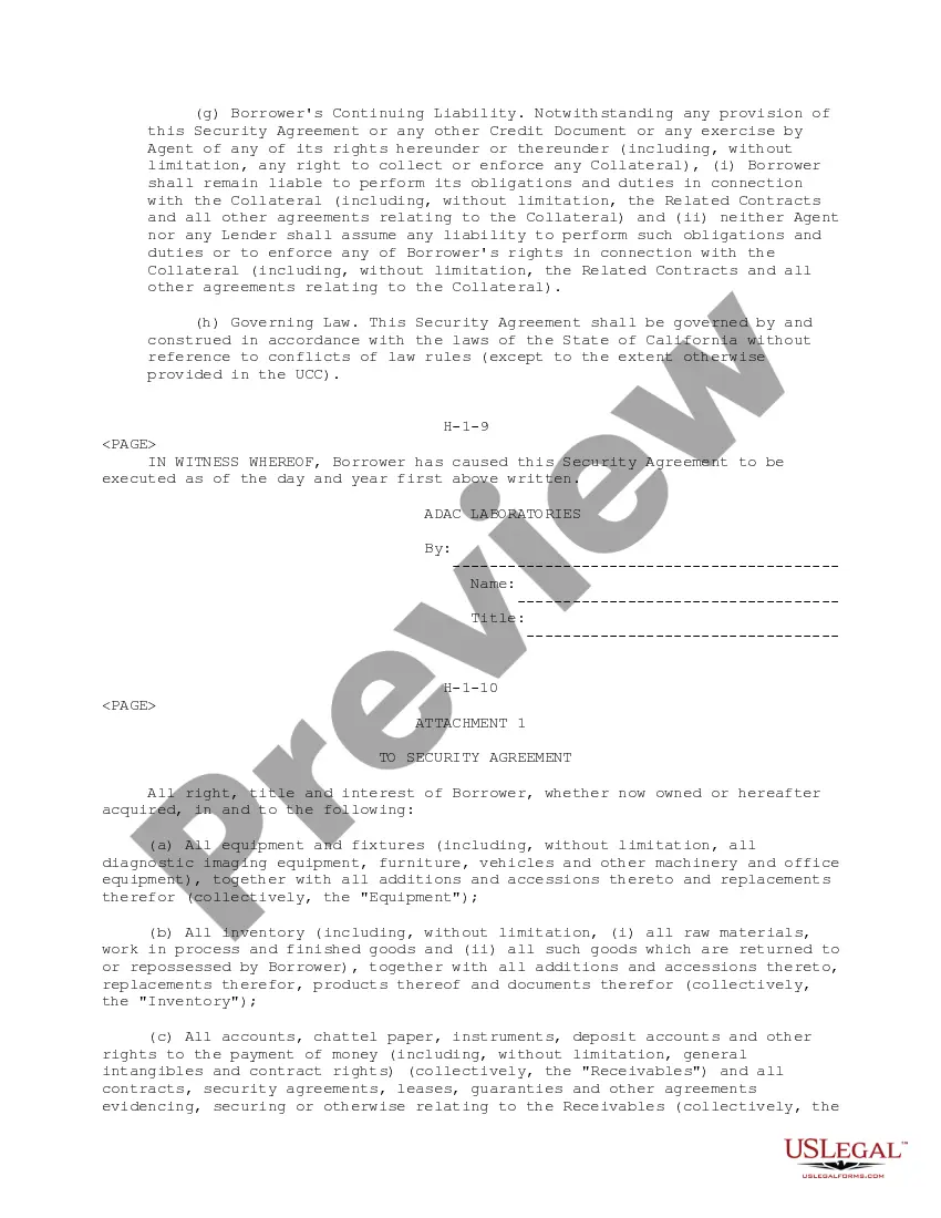 Get Borrower Security Agreement regarding the extension of credit facilities Preview Borrower Security Agreement regarding the extension of credit facilities