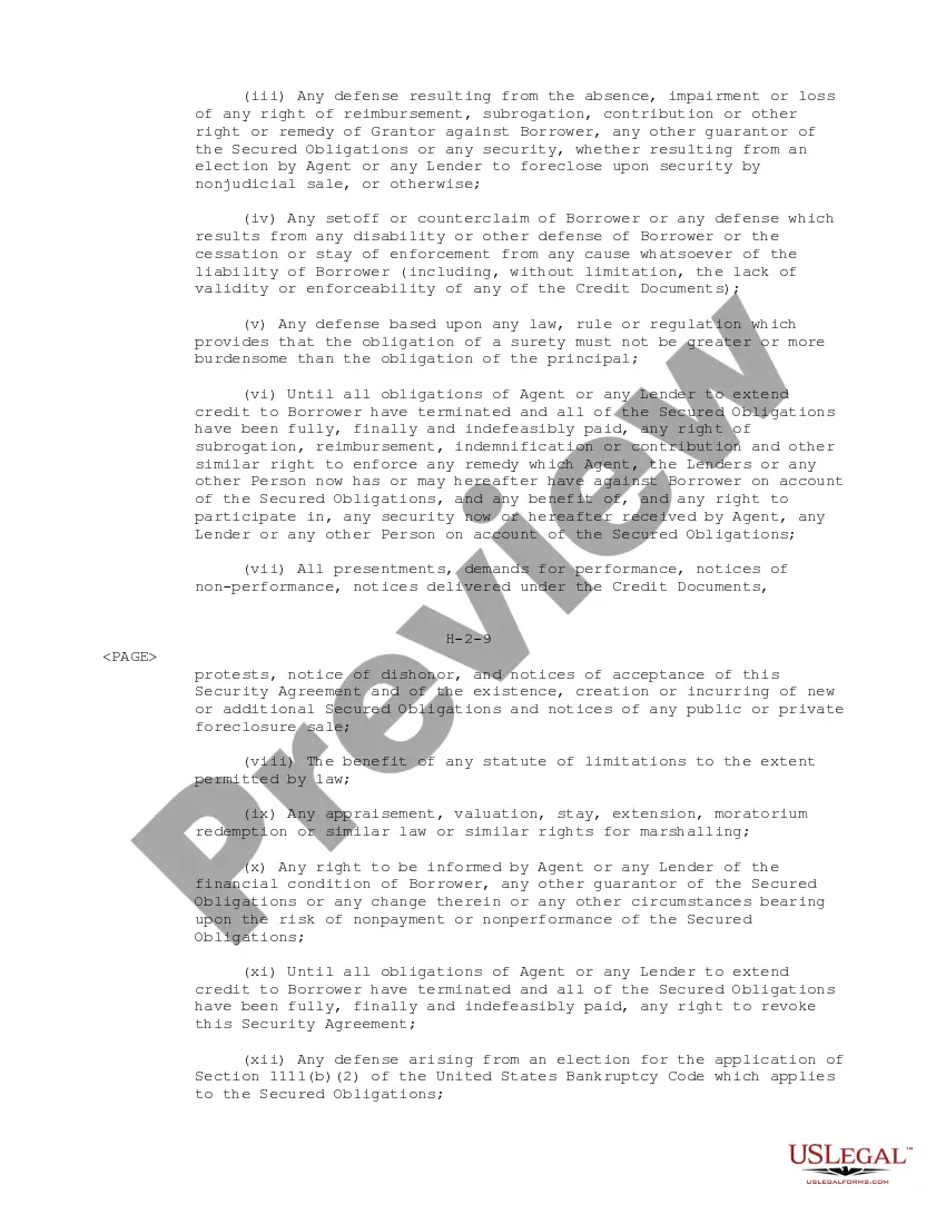 Get Domestic Subsidiary Security Agreement regarding ratable benefit of Lenders and Agent Preview Domestic Subsidiary Security Agreement regarding ratable benefit of Lenders and Agent