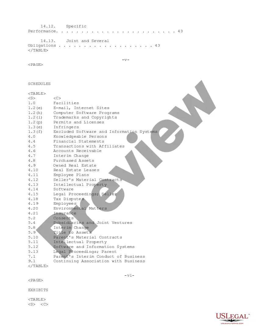 Preview Sample Purchase and Sale Agreement and Sale of Assets between Moore North America, Inc., Vista DMS, Inc. and Vista Information Solutions, Inc.