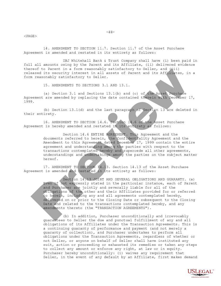page 3 Amendment to Agreement for the Purchase and Sale of Assets between Moore North America, Inc., Vista DMS, Inc. and Vista Information Solutions, Inc. preview