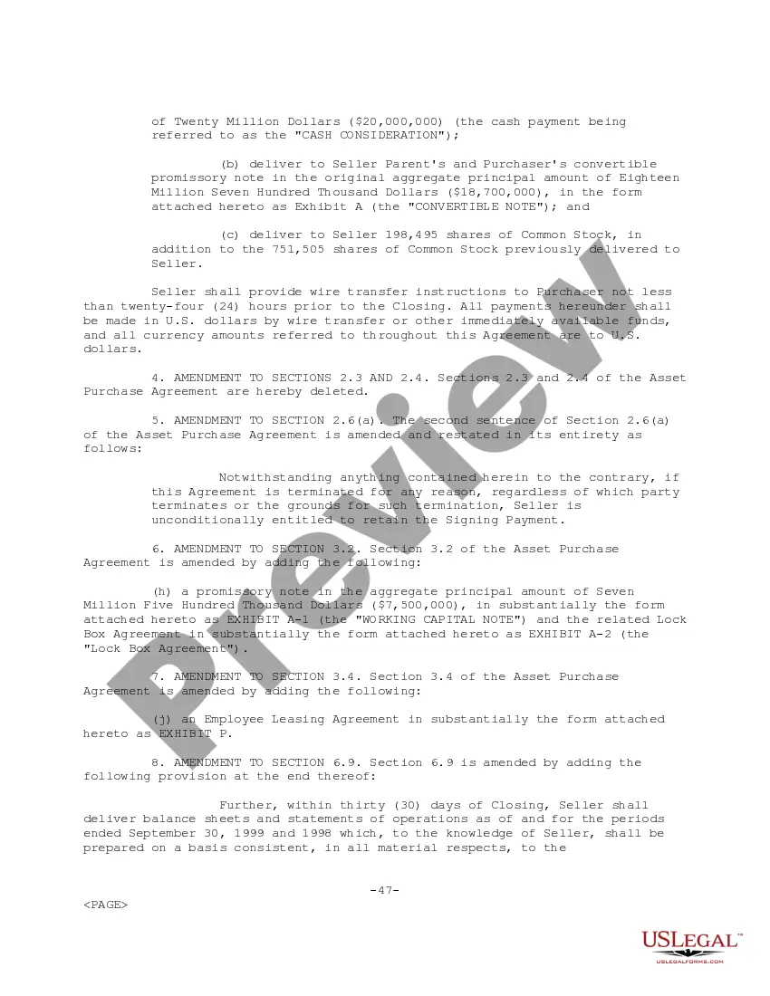 Get Amendment to Agreement for the Purchase and Sale of Assets between Moore North America, Inc., Vista DMS, Inc. and Vista Information Solutions, Inc. Preview Amendment to Agreement for the Purchase and Sale of Assets between Moore North America, Inc., Vista DMS, Inc. and Vista Information Solutions, Inc.