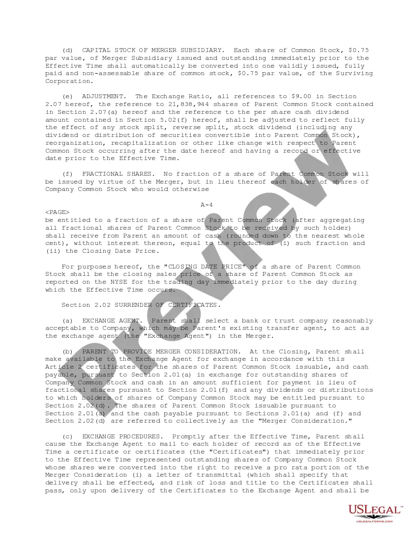 Preview Plan of Merger between Food Lion, Inc., Hannaford Brothers Company and FL Acquisition Sub, Inc.