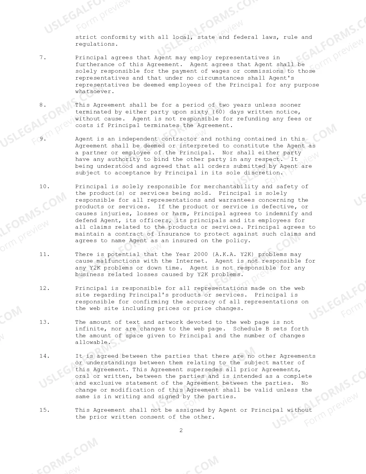 Preview Sales Agency Agreement