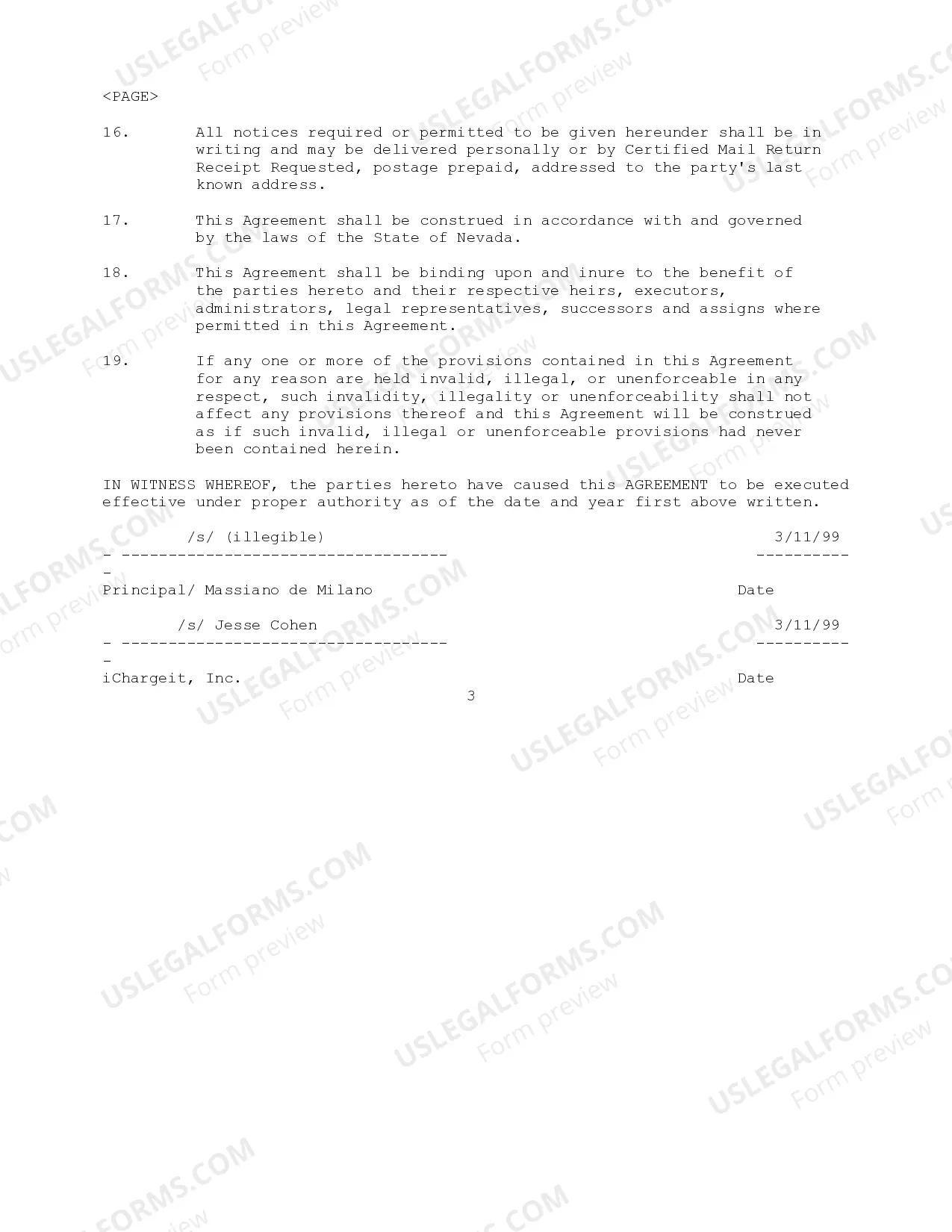 Preview Sales Agency Agreement