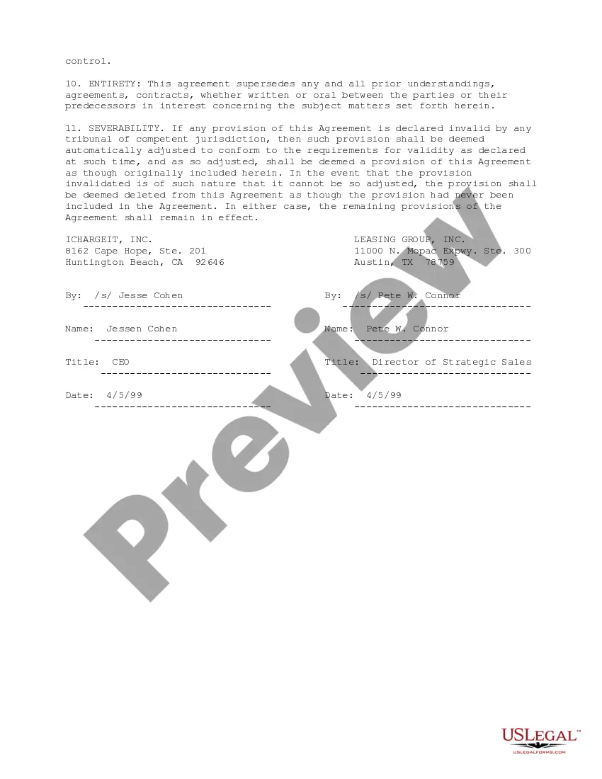 Preview Leasing Services Agreement