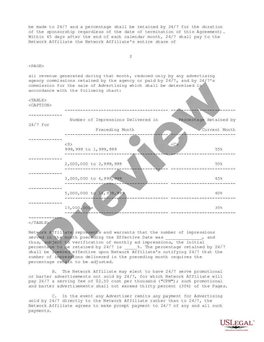 Get Network Affiliation Agreement Preview Network Affiliation Agreement