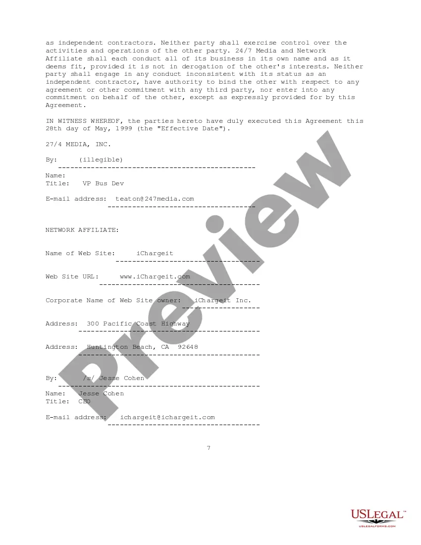 Get Network Affiliation Agreement Preview Network Affiliation Agreement