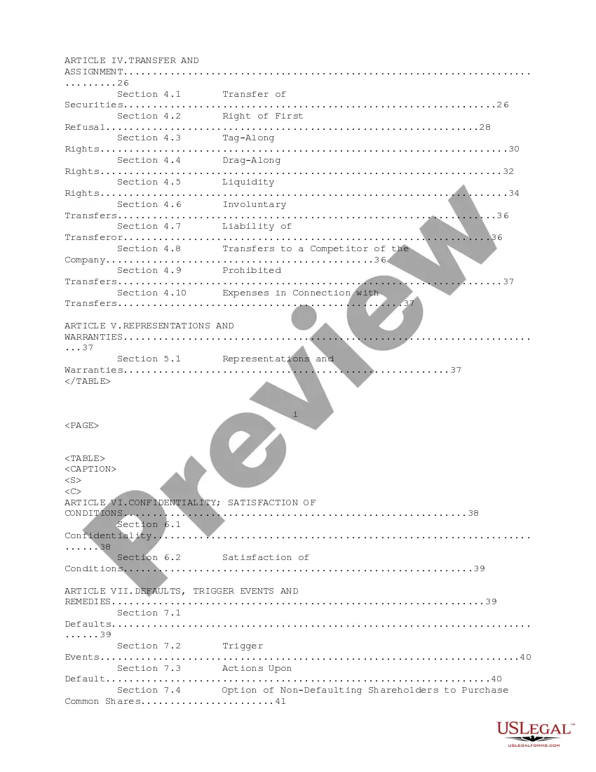 Get Shareholders Agreement Preview Shareholders Agreement
