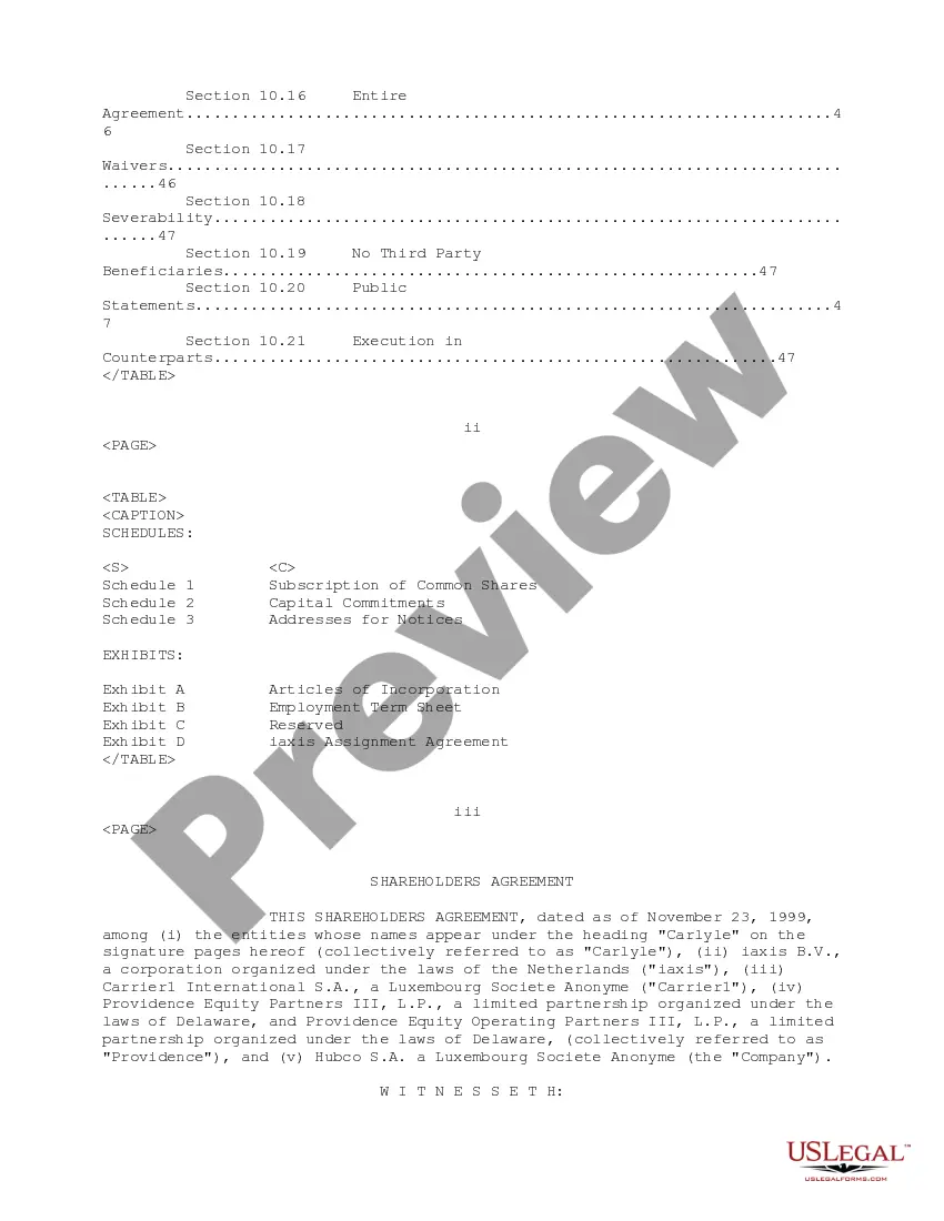 Get Shareholders Agreement Preview Shareholders Agreement
