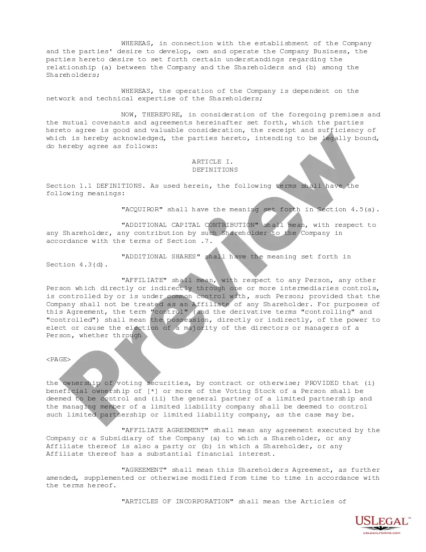 Get Shareholders Agreement Preview Shareholders Agreement