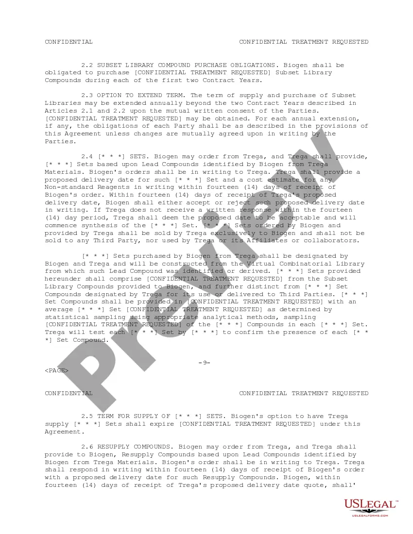 Preview Library Supply and Sublicense Agreement