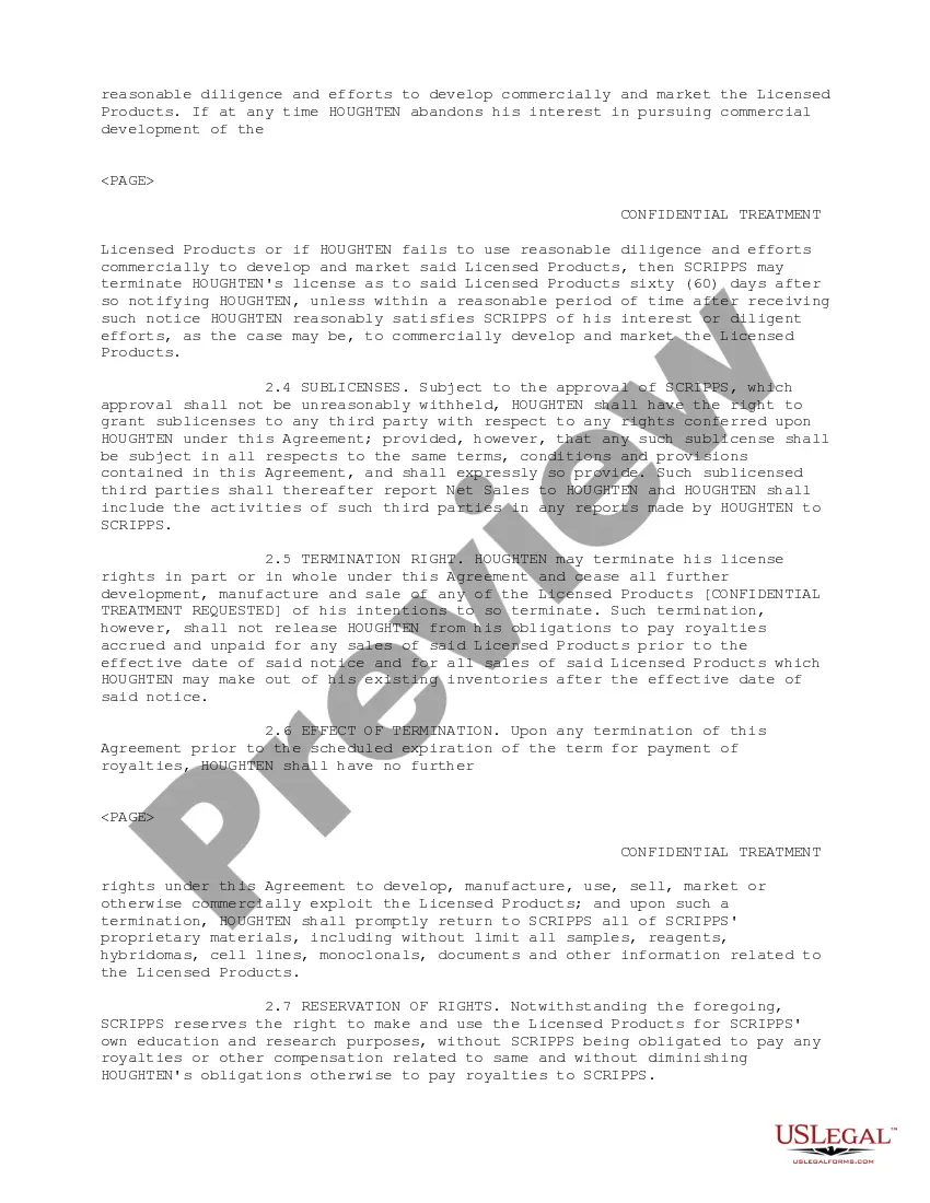 Get License Agreement regarding obtaining license to engage in commercial development and worldwide distribution Preview License Agreement regarding obtaining license to engage in commercial development and worldwide distribution