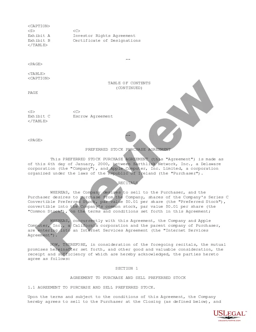 Get Sample Stock Purchase Agreement between Earthlink Network, Inc. and Apple Computer, Inc. Limited Preview Sample Stock Purchase Agreement between Earthlink Network, Inc. and Apple Computer, Inc. Limited