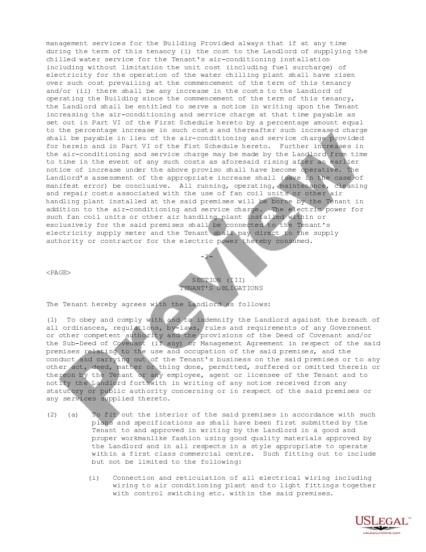 Preview Tenancy Agreement between Sunnoon Development Limited and Orient Packaging Limited