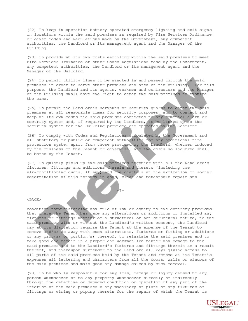 Preview Tenancy Agreement between Sunnoon Development Limited and Orient Packaging Limited
