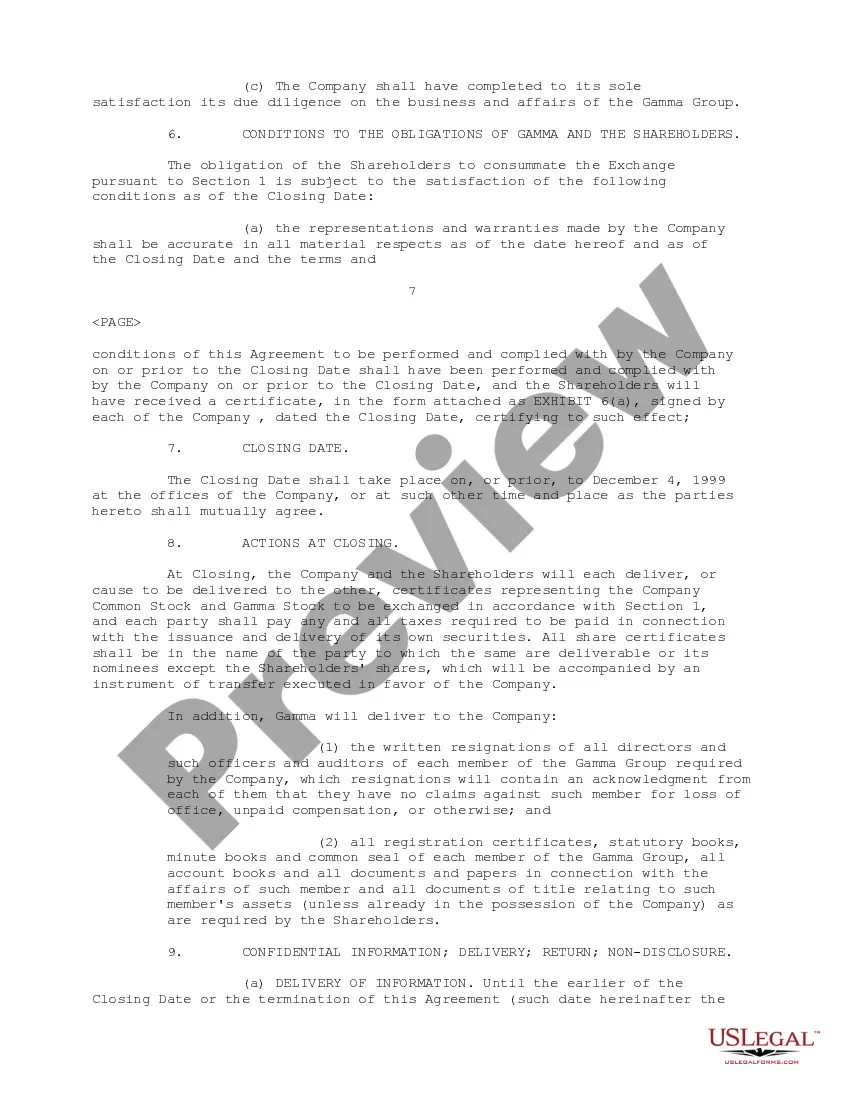 Preview Acquisition Agreement between Orient Packaging Holdings Ltd, Gamma Link Enterprises Corp, Acamax, Inc. and Everford Comsec Ltd regarding exchange of company stock