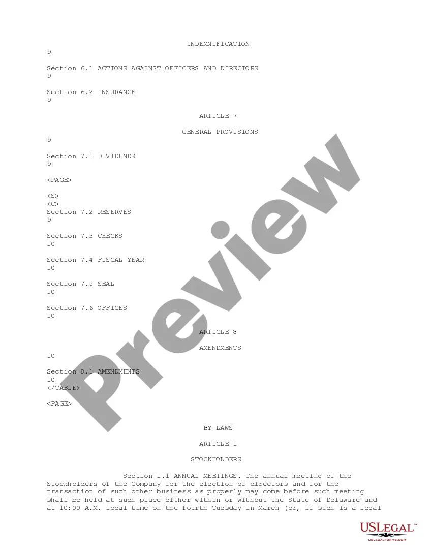 Preview Bylaws of Millennium Network Technologies, Inc.