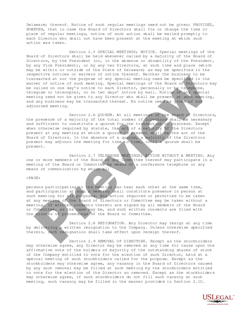 Preview Bylaws of Millennium Network Technologies, Inc.