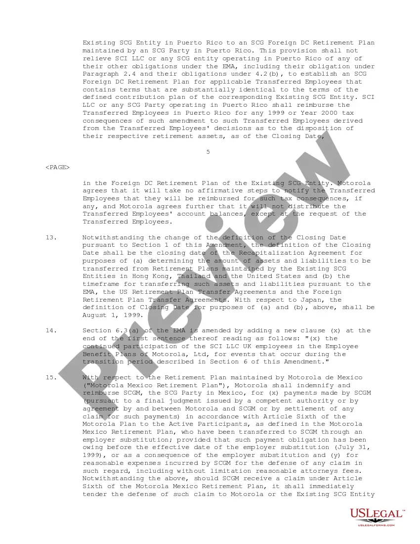 Get Amendment to Employee Matters Agreement Preview Amendment to Employee Matters Agreement