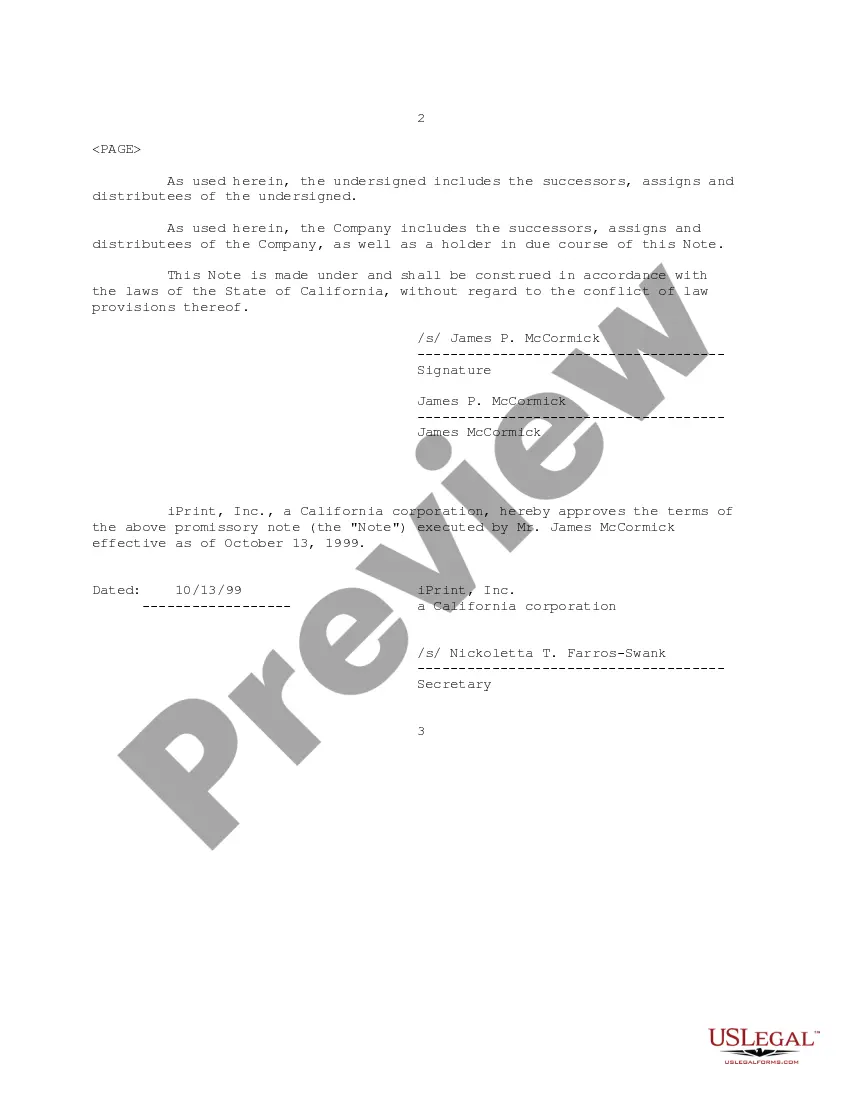 Preview Promissory Note and Pledge Agreement regarding loan and grant of security interest in shares of the company's common stock