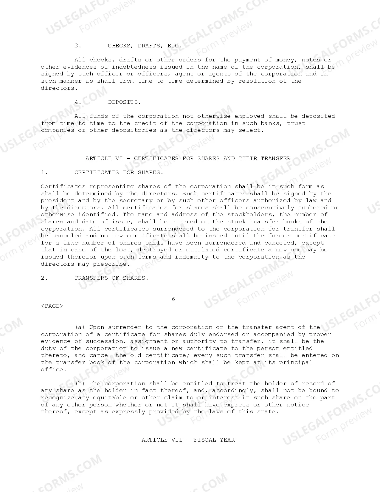 Preview Bylaws of Martinque Ventures Corporation