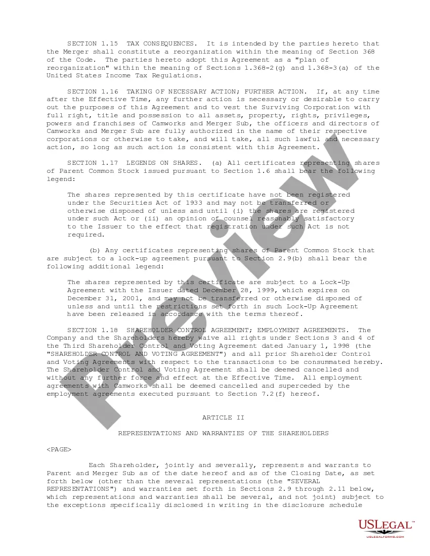 Get Plan of Reorganization between Zamba Corporation, ZCA Camworks, Inc., and Shareholders Preview Plan of Reorganization between Zamba Corporation, ZCA Camworks, Inc., and Shareholders