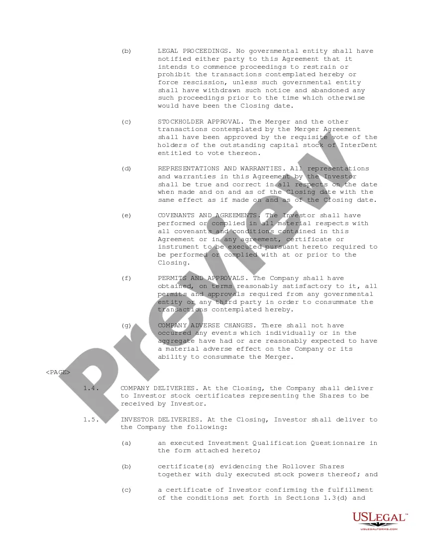 Get Exchange and Subscription Agreement between Michael T. Fiore and ID Recap, Inc. regarding merge of ID Recap, Inc. with InterDent, Inc. and exchange of shares Preview Exchange and Subscription Agreement between Michael T. Fiore and ID Recap, Inc. regarding merge of ID Recap, Inc. with InterDent, Inc. and exchange of shares