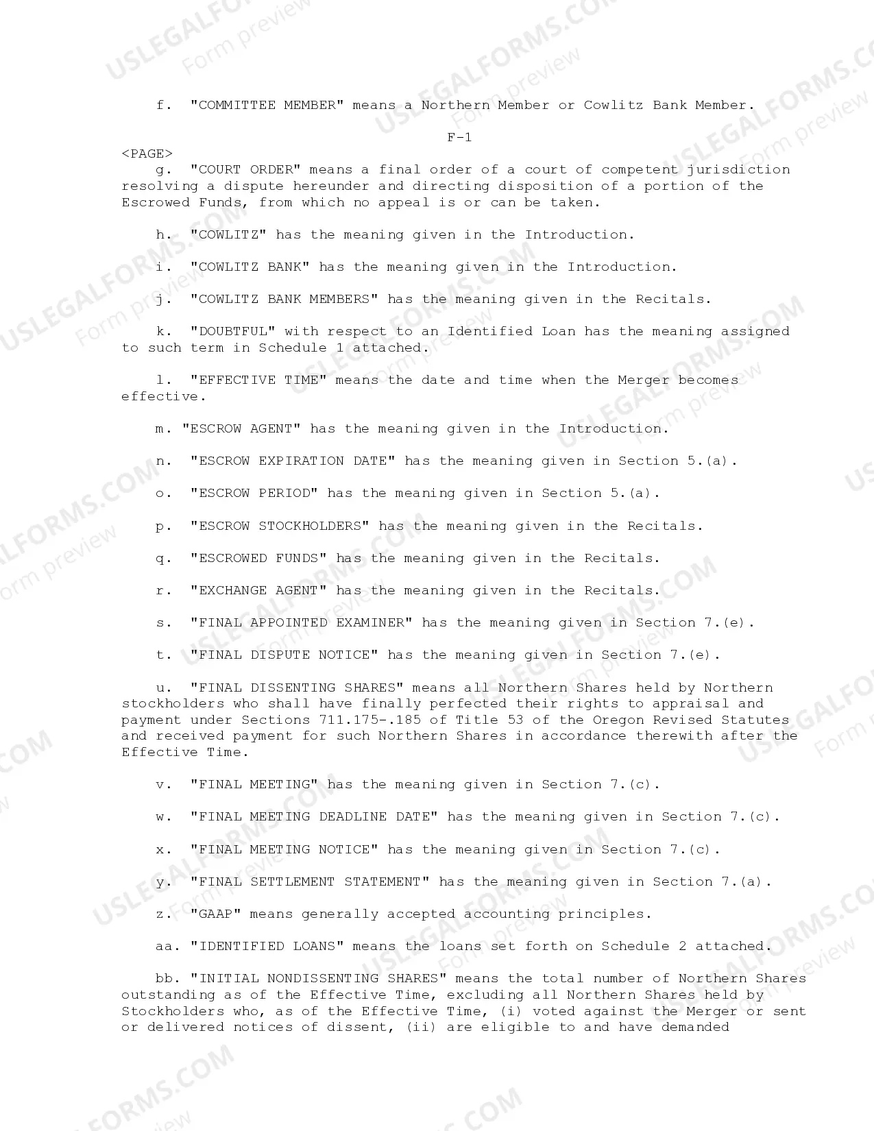 Preview Escrow Agreement between Cowlitz Bancorporation, Cowlitz Bank and Northern Bank of Commerce