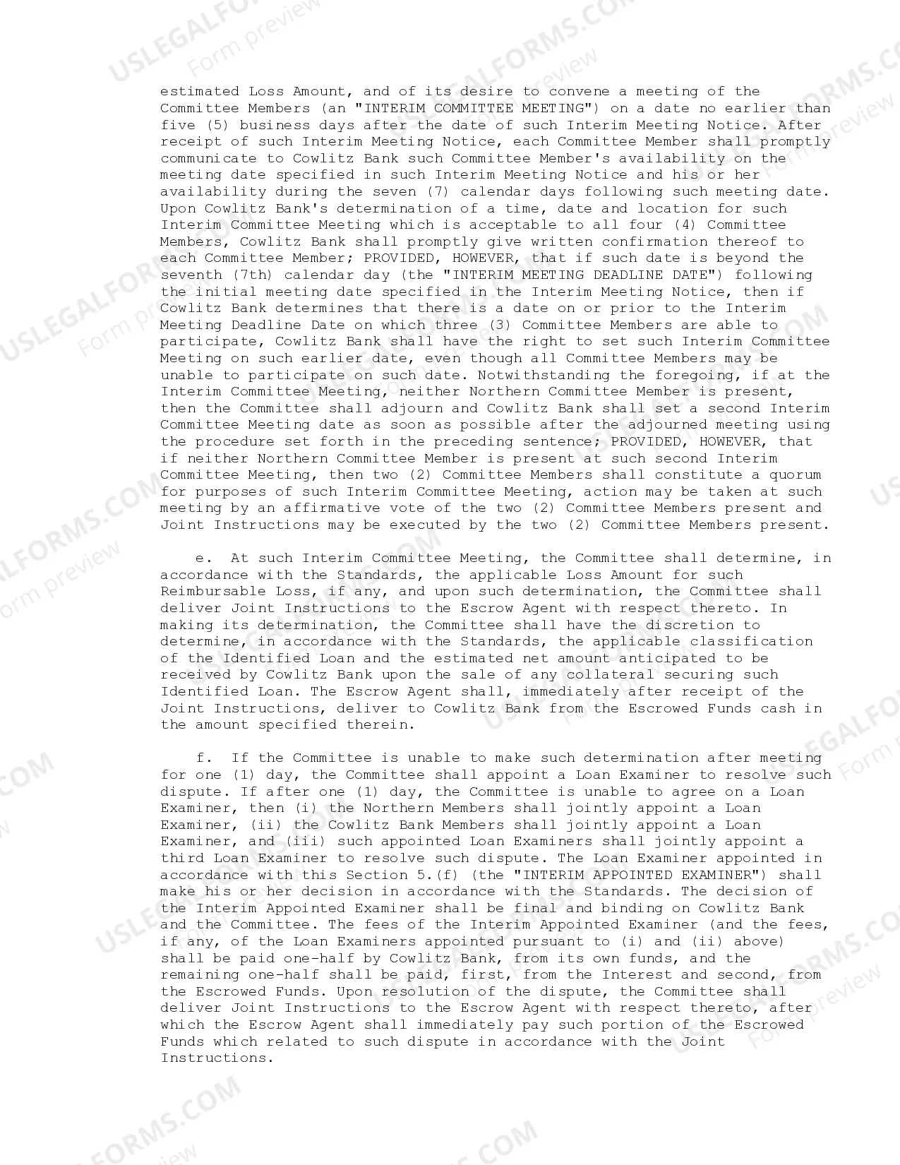 Preview Escrow Agreement between Cowlitz Bancorporation, Cowlitz Bank and Northern Bank of Commerce