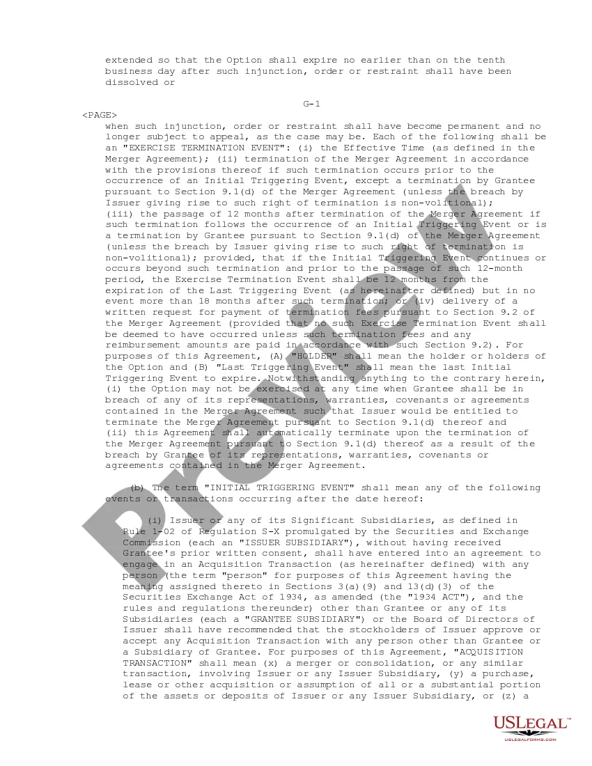 Get Stock Option Agreement between Northern Bank of Commerce and Cowlitz Bancorporation Preview Stock Option Agreement between Northern Bank of Commerce and Cowlitz Bancorporation