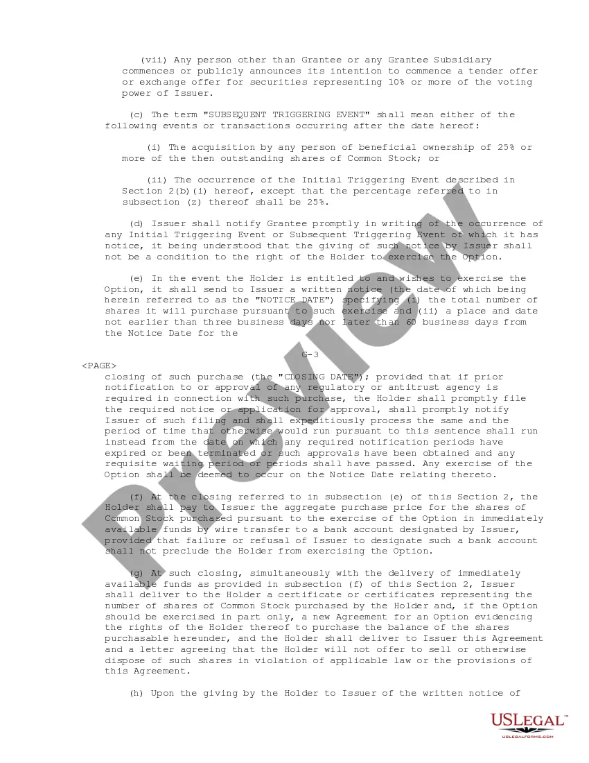 Get Stock Option Agreement between Northern Bank of Commerce and Cowlitz Bancorporation Preview Stock Option Agreement between Northern Bank of Commerce and Cowlitz Bancorporation