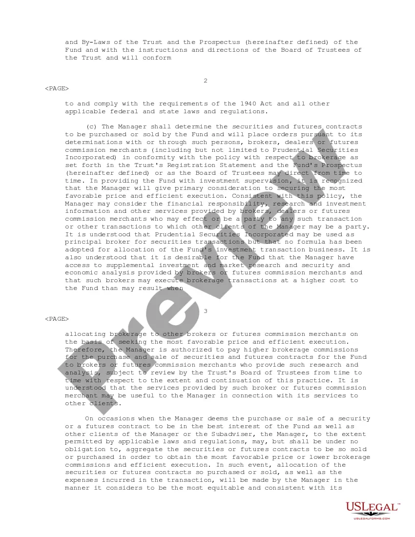 Get Management Agreement between Prudential Tax-Managed Growth Fund and Prudential Investments Fund Management, LLC Preview Management Agreement between Prudential Tax-Managed Growth Fund and Prudential Investments Fund Management, LLC