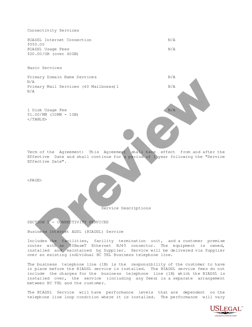 Get Internet Business Services Agreement Preview Internet Business Services Agreement