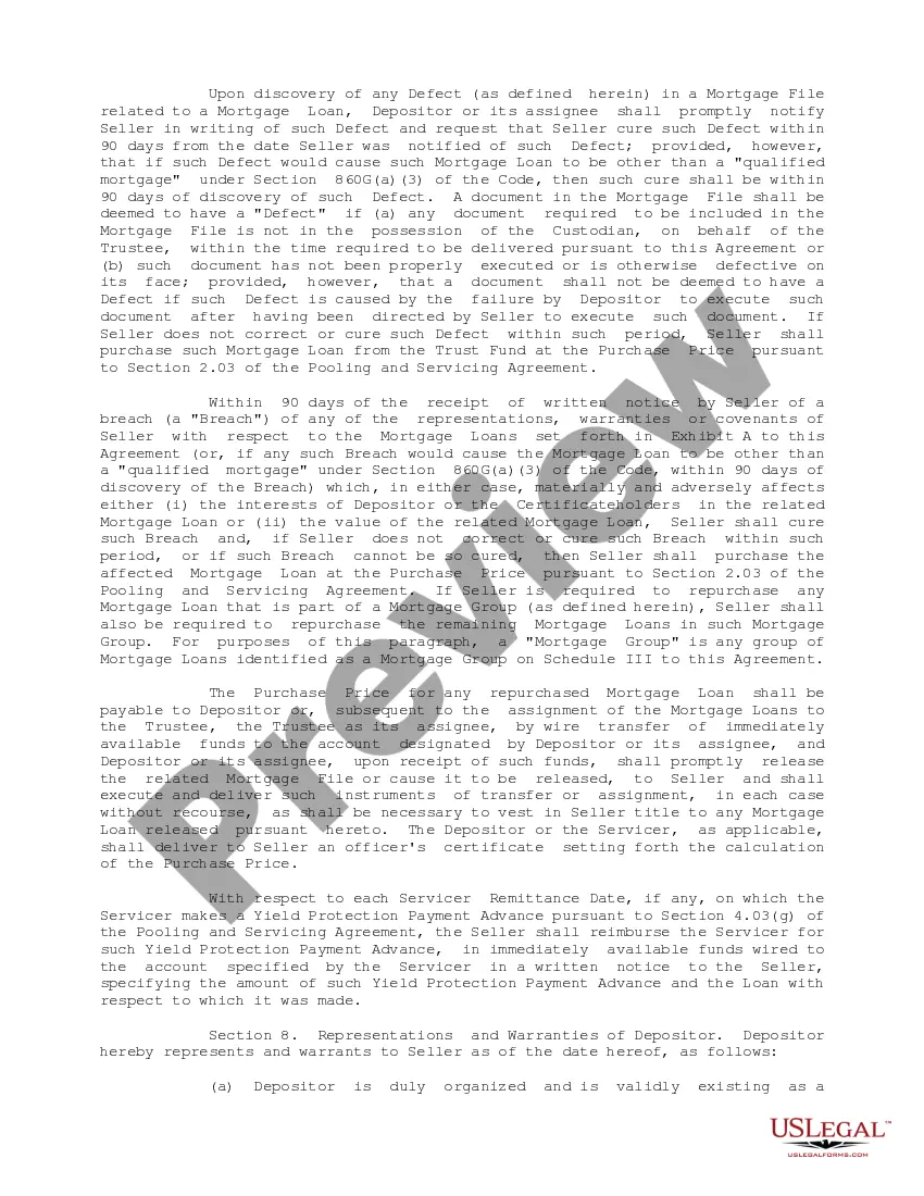 Preview Sample Mortgage Loan Purchase Agreement between Credit Suisse First Boston Mortgage Securities Corp. and Credit Suisse First Boston Mortgage Capital, LLC