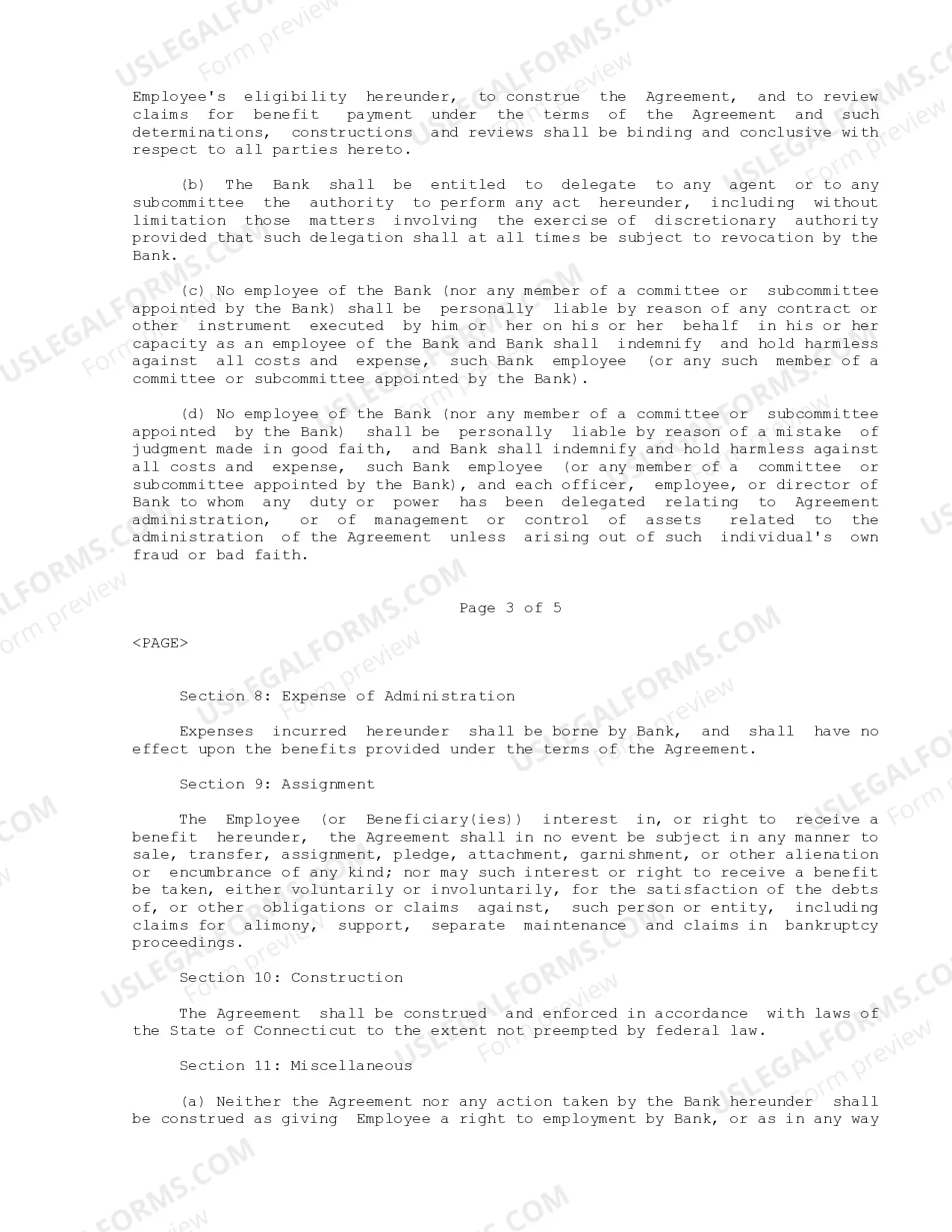 Preview Employee Retirement Agreement