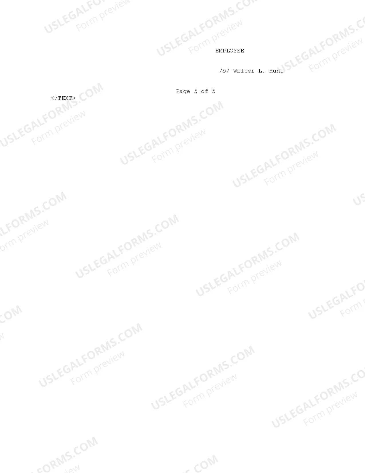 Preview Employee Retirement Agreement