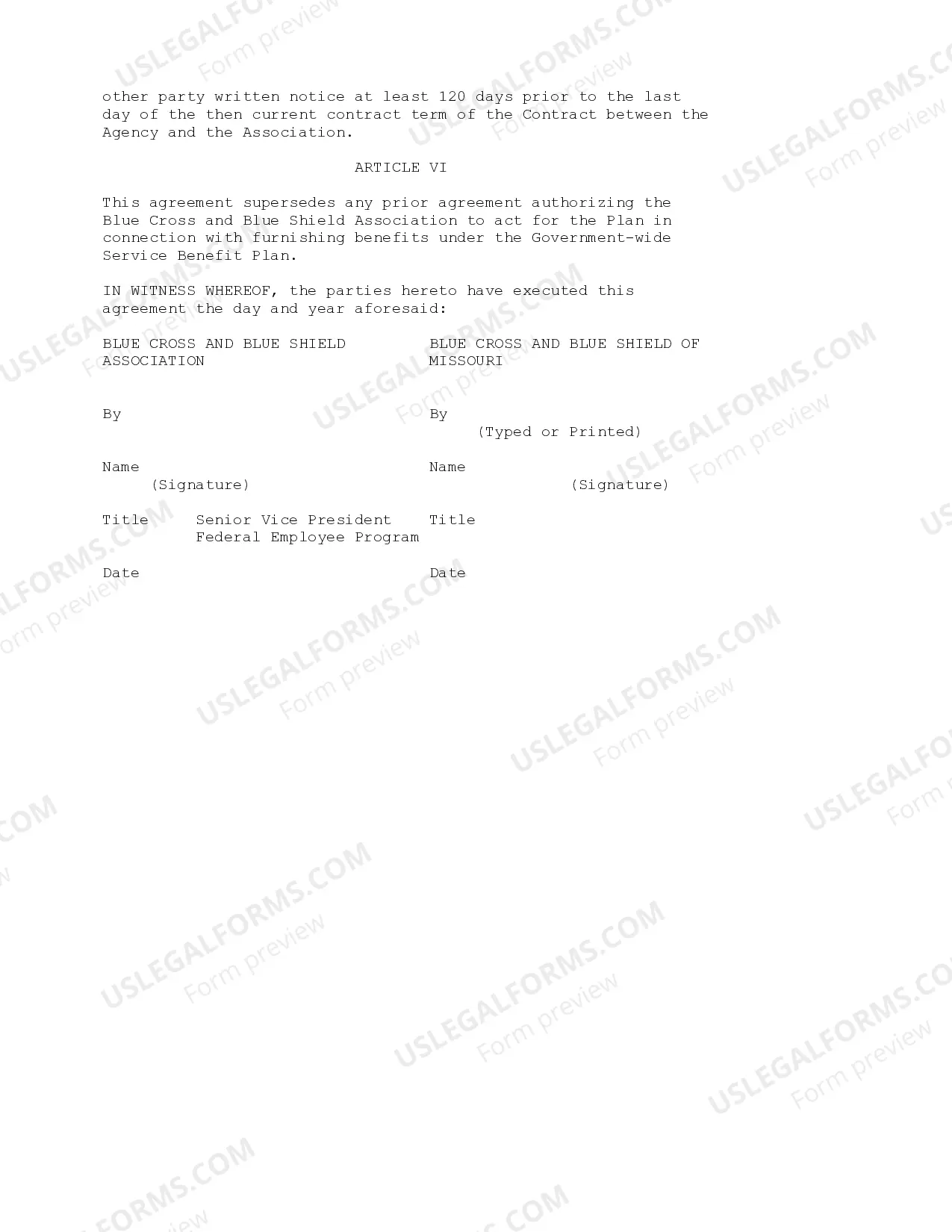 Preview Health Care Benefit Plan Agreement