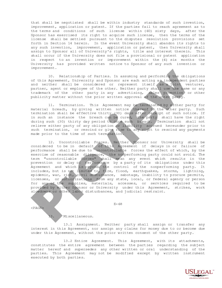 Preview Research Agreement