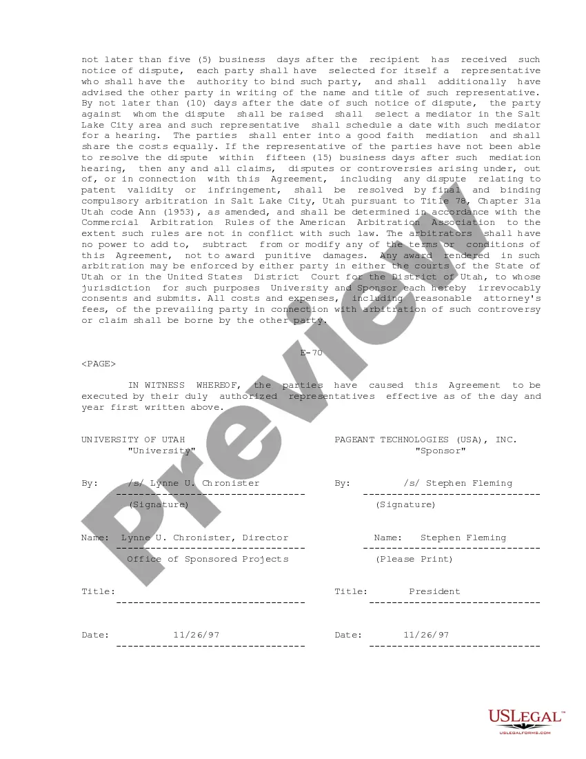 Preview Research Agreement