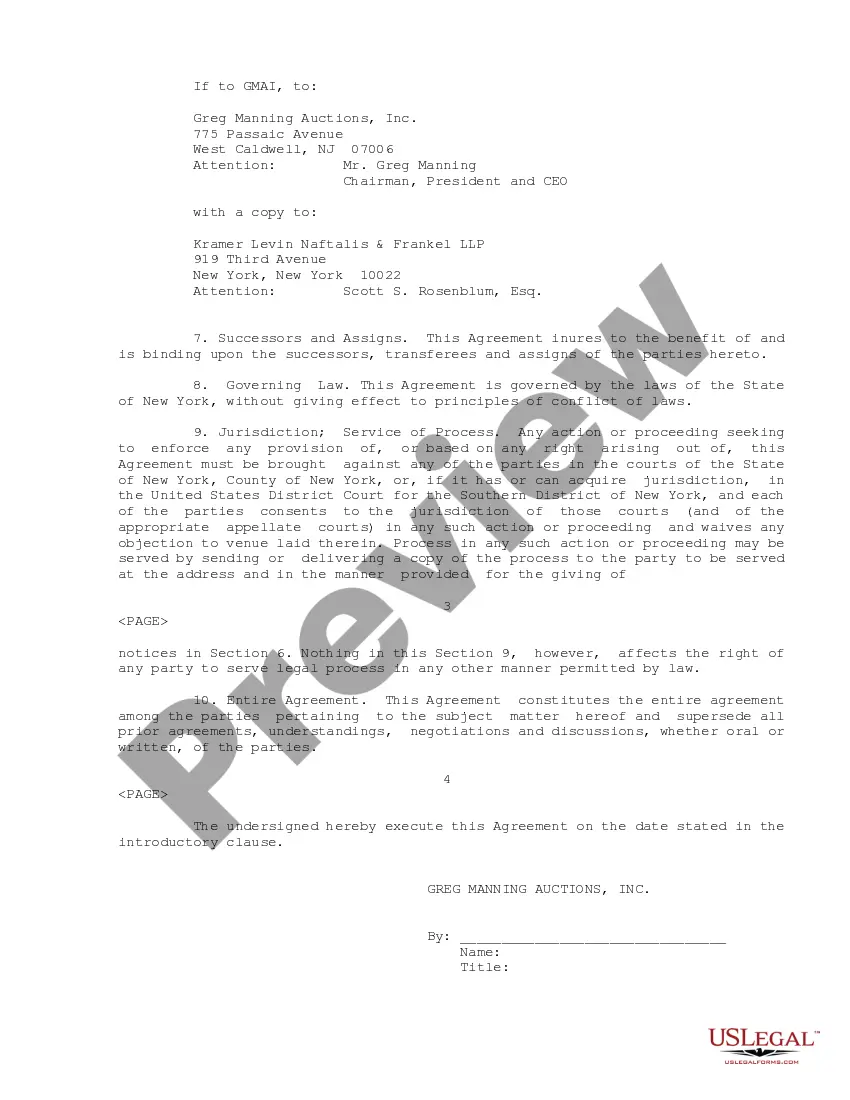 Get Stock Agreement between Greg Manning Auctions, Inc., et al Preview Stock Agreement between Greg Manning Auctions, Inc., et al